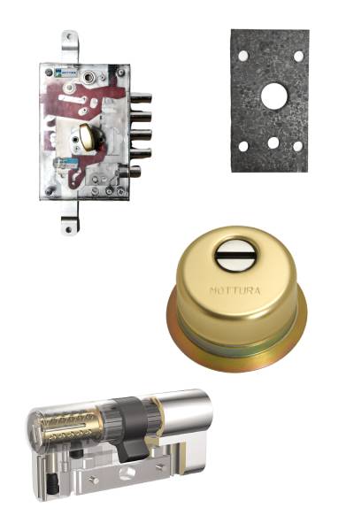  Cerradura 1000nw + bloqueo + Escudo GA + placa + Kaba VDSBZ  (opcionales embellecedor cilindro y manivela) 